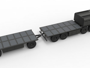 Military truck with trailer Model 3D