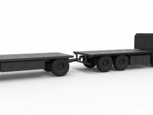 Military truck with trailer Model 3D