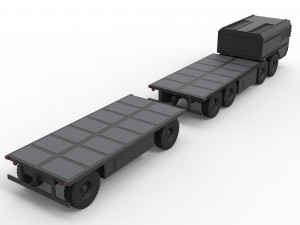 Military truck with trailer Model 3D