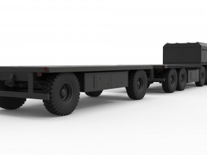 Military truck with trailer Model 3D