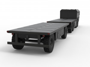 Military truck with trailer Model 3D