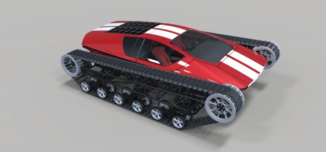 Concept tracked sport car 3D 모델 .c4d .max .obj .3ds .fbx .stl .blend 