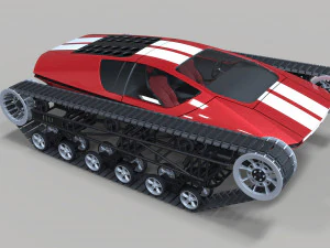 Carro esporte rastreado conceito Modelo 3D