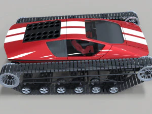 Konsept paletli spor araba 3D Model