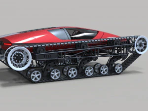 Konsept paletli spor araba 3D Model