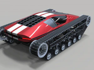 Konsept paletli spor araba 3D Model