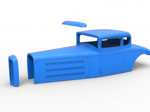 Shell model for hot rod scale 1 to 24 3D Print Model