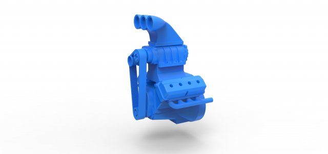 Engine V8 scale 1 to 24 3D Print Model .c4d .max .obj .3ds .fbx .stl .blend 