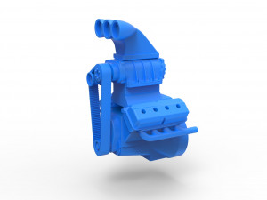 Engine V8 scale 1 to 24 3D Print Model