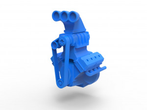 Engine V8 scale 1 to 24 3D Print Model