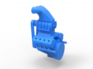 Engine V8 scale 1 to 24 3D Print Model
