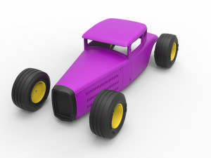 Shell and wheels for hot rod scale 1 to 24 Model Cetak 3D