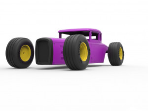 Shell and wheels for hot rod scale 1 to 24 Model Cetak 3D