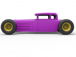 Shell and wheels for hot rod scale 1 to 24 Model Cetak 3D