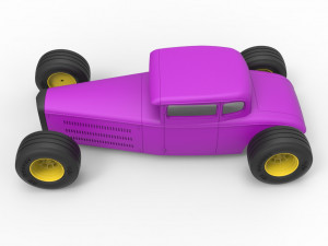 Shell and wheels for hot rod scale 1 to 24 Model Cetak 3D