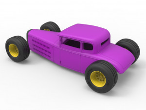 Shell and wheels for hot rod scale 1 to 24 Model Cetak 3D