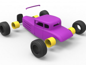 Shell and wheels for hot rod scale 1 to 24 Model Cetak 3D