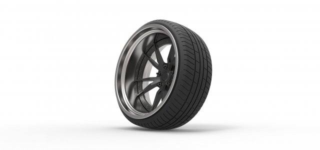 Wheel for stance car 3D Model .c4d .max .obj .3ds .fbx .stl .blend 