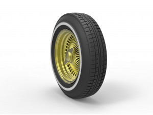 Wire wheel from lowrider scale 1 to 10 3D Print Model