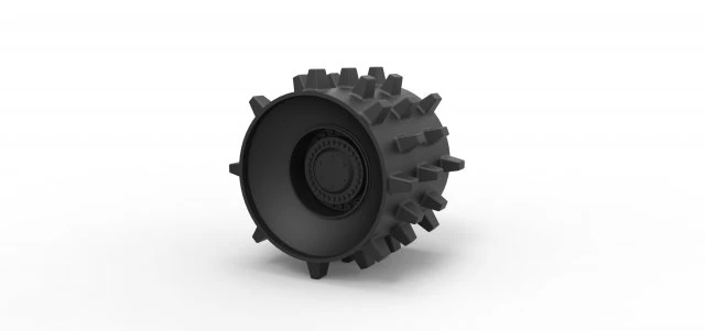 Compactor wheel 3D Print Model .c4d .max .obj .3ds .fbx .stl .blend 