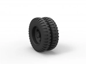 Double wheel from old truck 3D Print Model