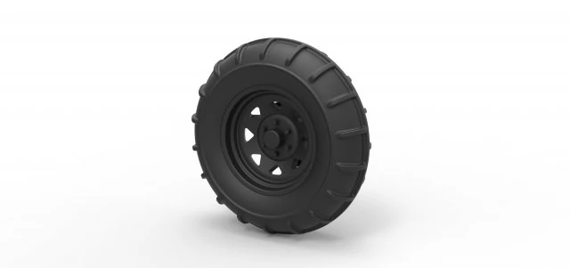 Front wheel from dirt dragster 3D Print Model .c4d .max .obj .3ds .fbx .stl .blend 