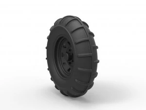 Front wheel from dirt dragster 3D Print Model