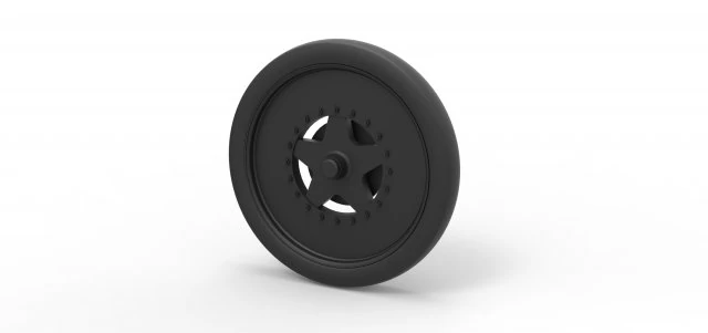 Front wheel from dragster 3D Print Model .c4d .max .obj .3ds .fbx .stl .blend