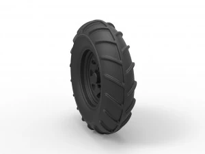 Front wheel from mud dragster 3D Print Model