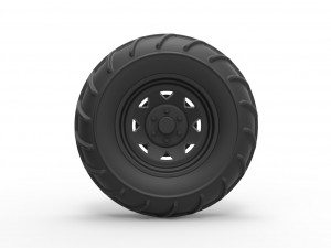 Front wheel from mud dragster 3D Baskı Modeli