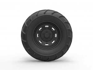 Front wheel from mud dragster 3D Print Model
