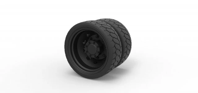 Low profile double wheel 3D Print Model .c4d .max .obj .3ds .fbx .stl .blend
