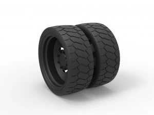 Low profile double wheel 3D Print Model