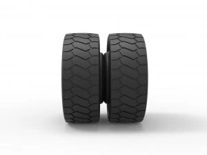 Low profile double wheel 3D Print Model