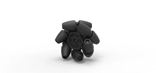 Mecanum wheel 3D Print Model .c4d .max .obj .3ds .fbx .stl .blend 