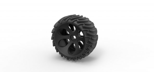 Offroad wheel 1 3D Print Model .c4d .max .obj .3ds .fbx .stl .blend 