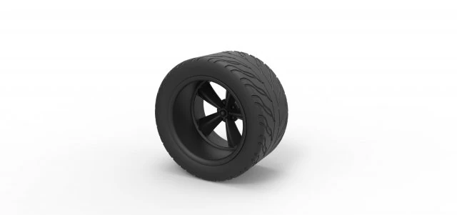 Rear sport wheel 3D Print Model .c4d .max .obj .3ds .fbx .stl .blend