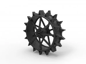 Rueda trasera del viejo tractor Modelo de impresión 3D