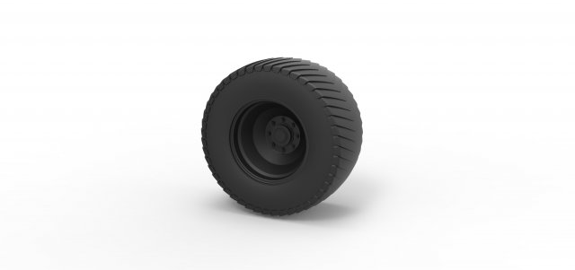 Rear wheel from pulling tractor Modèles 3D en vedette .c4d .max .obj .3ds .fbx .stl .blend