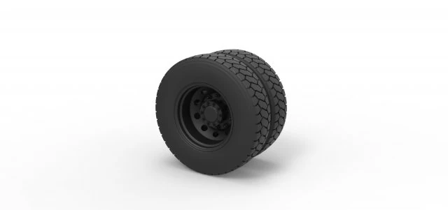 Rear wheel from truck 3D Print Model .c4d .max .obj .3ds .fbx .stl .blend 