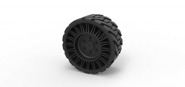 Twheel from front loader 3D-printmodel .c4d .max .obj .3ds .fbx .stl .blend 