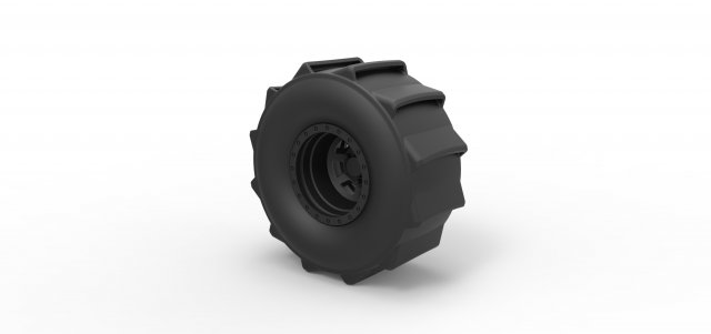 Wheel for mud drag racing 3Dプリントモデル .c4d .max .obj .3ds .fbx .stl .blend 