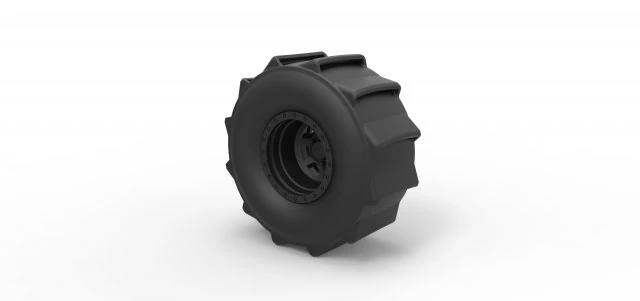 Wheel for mud drag racing 3D Print Model .c4d .max .obj .3ds .fbx .stl .blend
