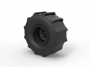 Roda untuk balap drag lumpur Model Cetak 3D