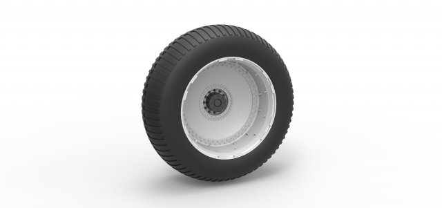 Wheel from vintage monster truck Scale 1 to 25 3D Baskı Modeli .c4d .max .obj .3ds .fbx .stl .blend 