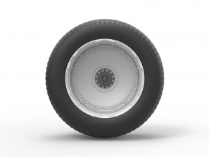Wheel from vintage monster truck Scale 1 to 25 3D Baskı Modeli
