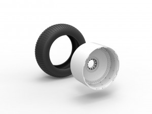 Wheel from vintage monster truck Scale 1 to 25 3D Baskı Modeli