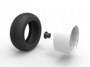 Wheel from vintage monster truck Scale 1 to 25 3D Baskı Modeli