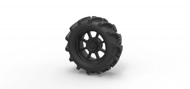Wheel from mud truck 3D Print Model .c4d .max .obj .3ds .fbx .stl .blend 
