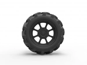 Wheel from mud truck 3D Print Model